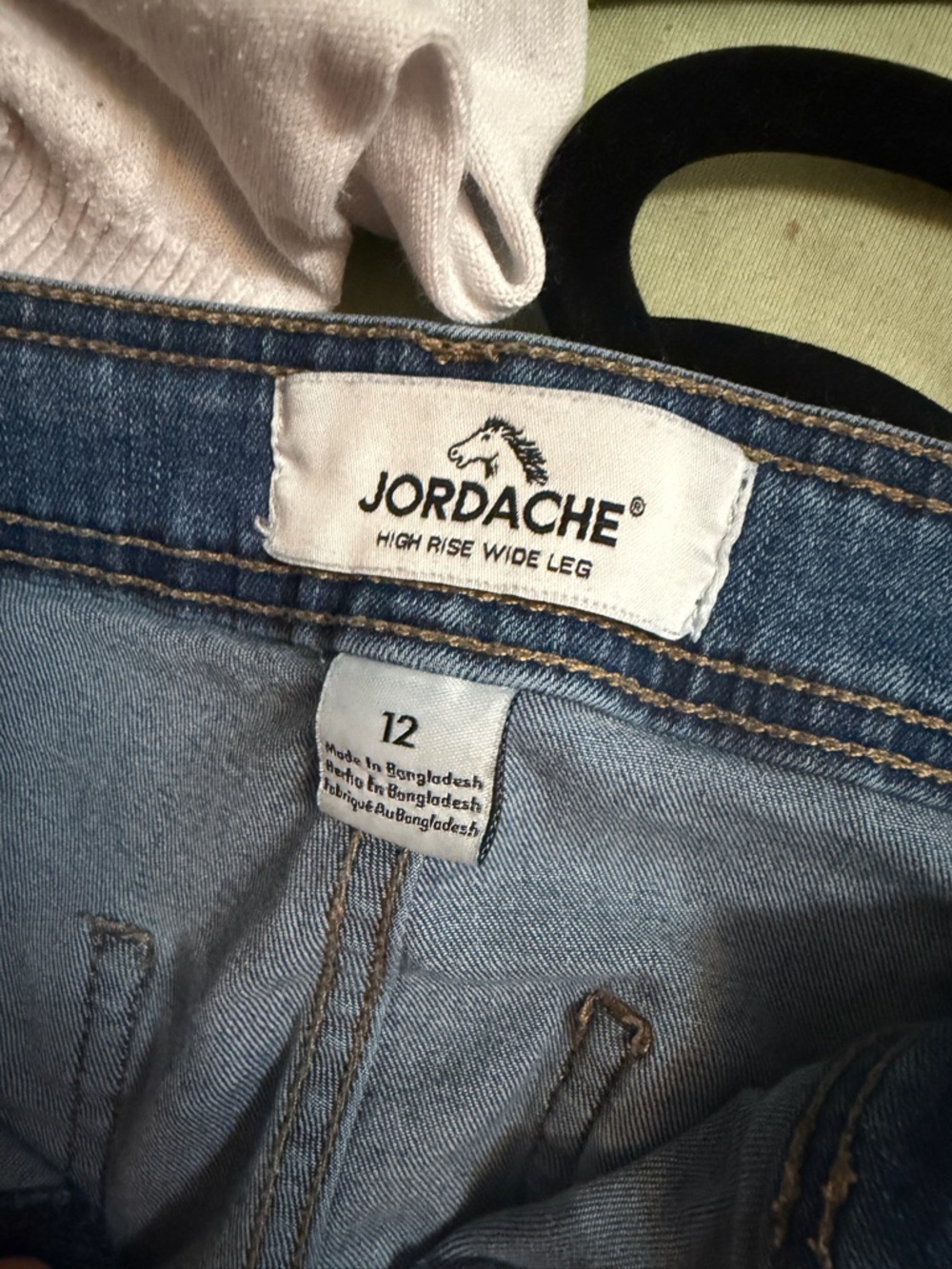 Jordache Denim Jeans in Medium Blue with Tan Patch